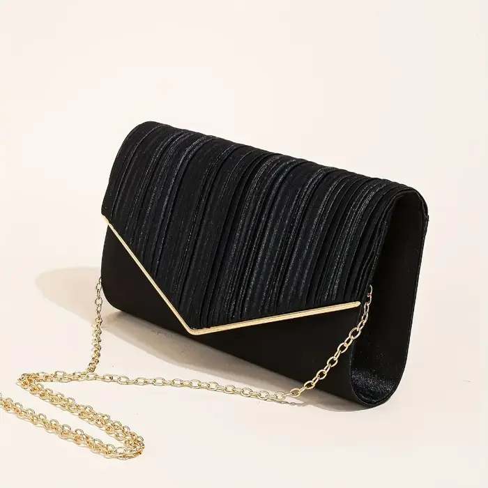 Pochette plissée champagne