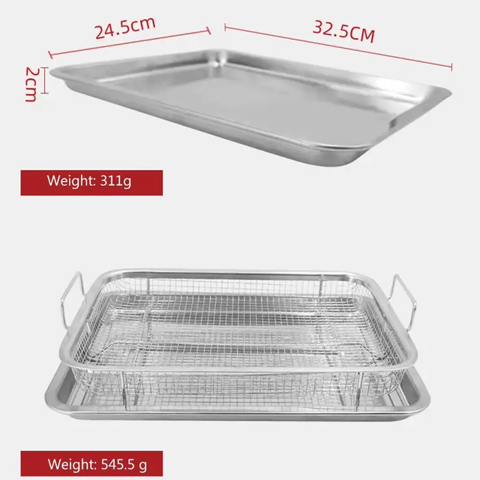 Mir à frites en acier inoxydable résistant à la chaleur, paniers carrés pour frites, collations occi