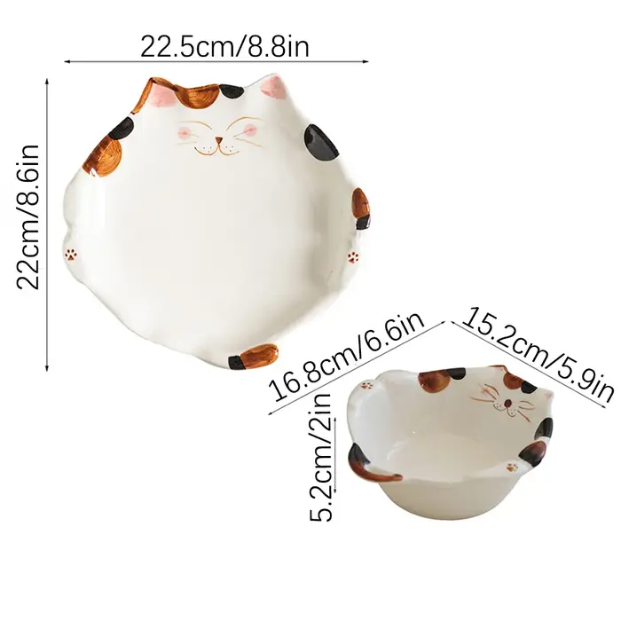 Assiette en céramique de petit chat