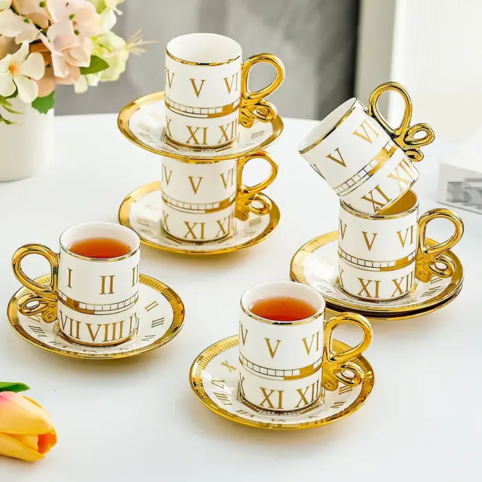 Tasses à café en céramique de luxe légères de Style européen