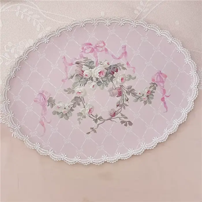 Set de Table Vintage Européen en Dentelle et Cuir avec Nministériels