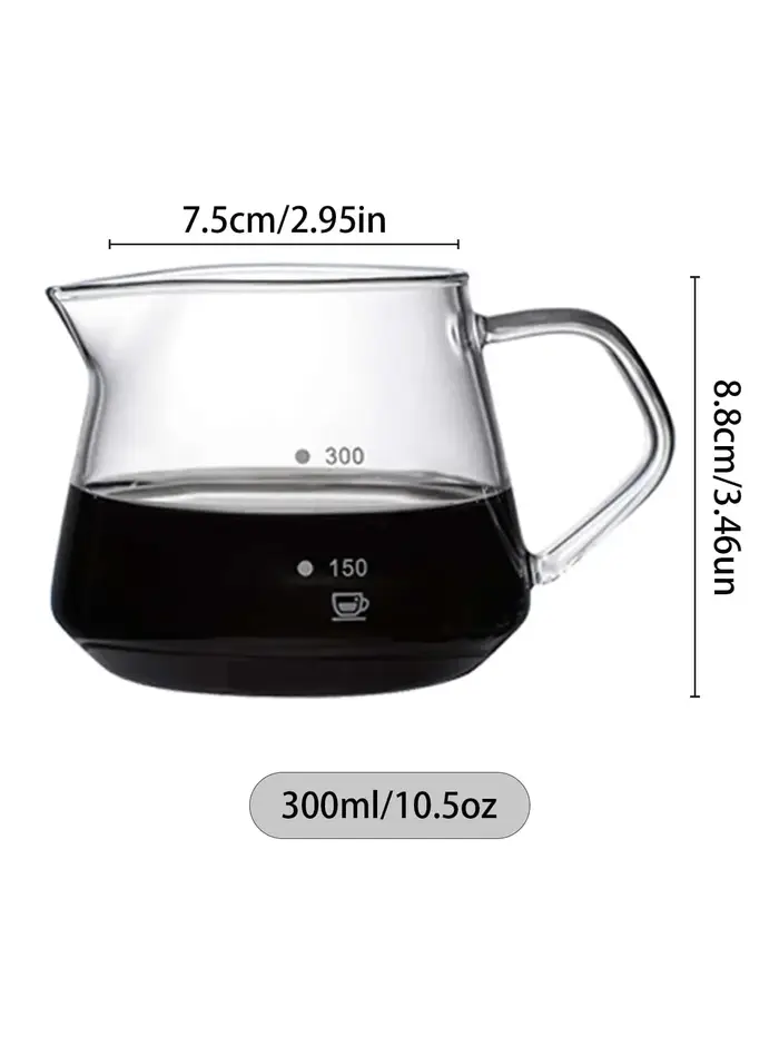 Ensemble de cafetière à verser, Carafe à café en verre avec filtre à café en verre, ensemble de cafe