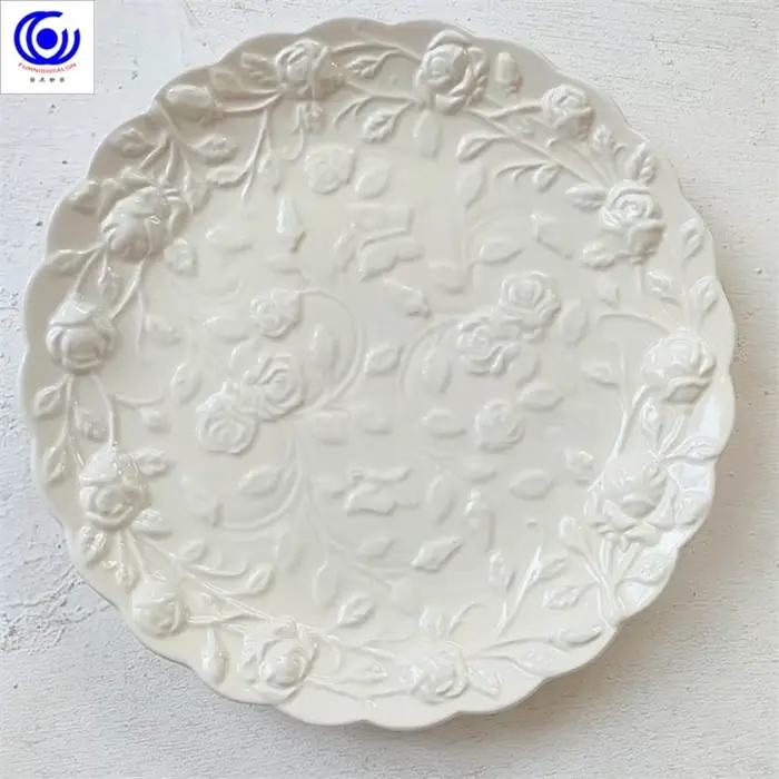 Ensemble de tasses à café et d'assiettes, tasse à thé de l'après-midi, rose tridimensionnelle, plat