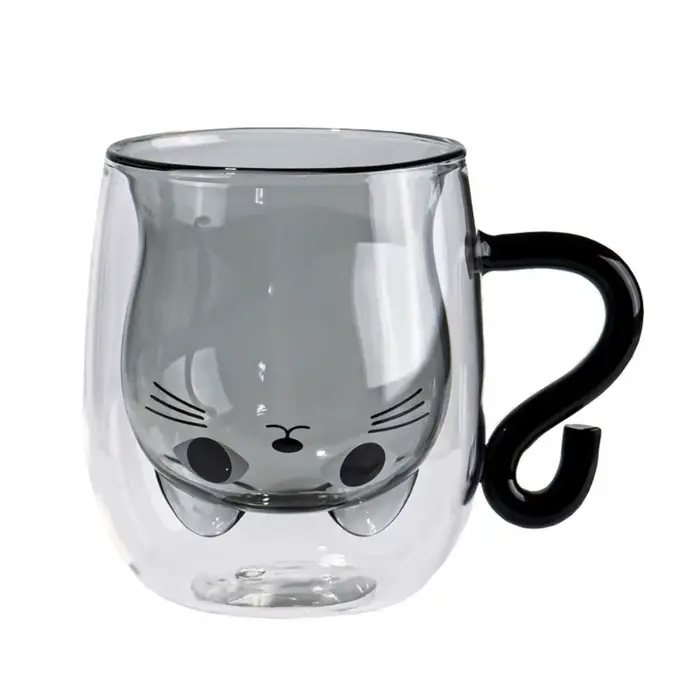 Tasses à café en verre isolées, Double paroi, résistantes à la chaleur, expresso, poignée, tasses d'