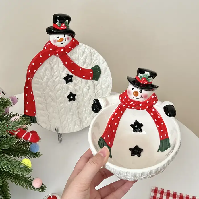 Assiette bonhomme de neige de noël