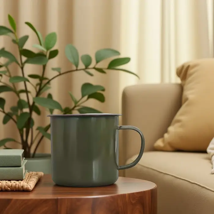 Tasses de Camping en émail Vintage