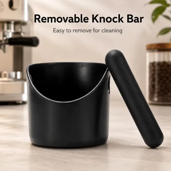 Boîte à expresso compacte avec barre de frappe pour portafiltre