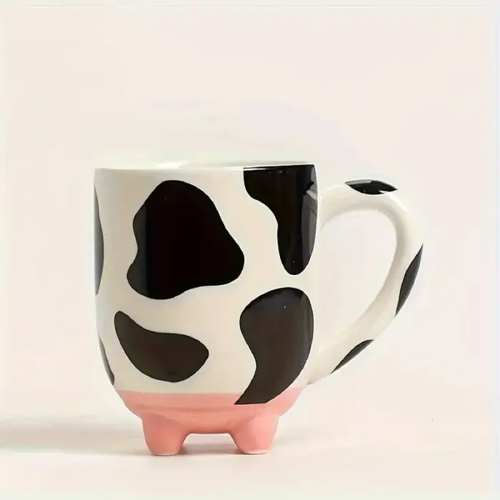 Tasse à café en céramique avec impression de vache amusante pour la famille