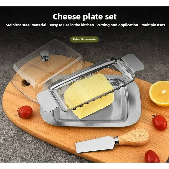Boîte de rangement pour beurre, beurrier avec couvercle, récipient à beurre, plateau à biscuits et à fromage, coupe-fromage, outils de cuisine pour restaurant