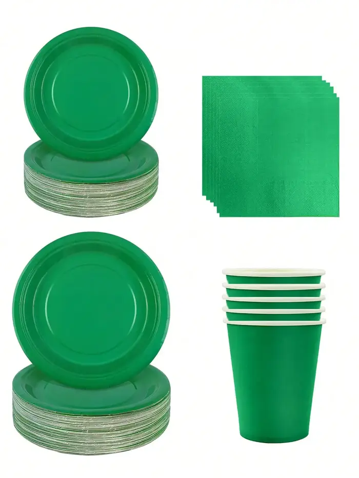 Assiettes en papier jetables vertes