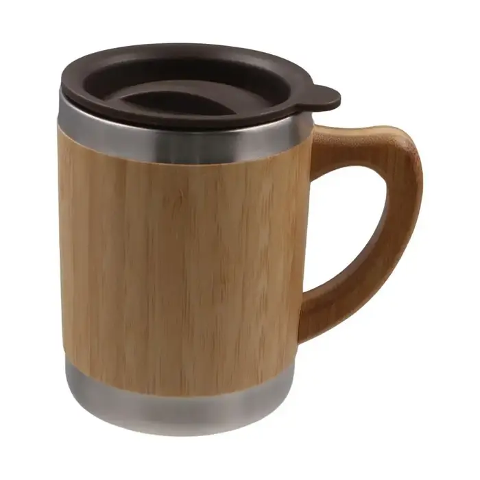 Tasse isotherme en bambou en acier inoxydable 304, tasse de voyage de 350/450ml, tasse de bureau cré