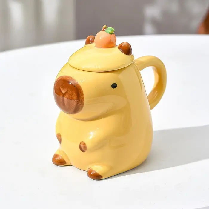 Capybara Tasse en céramique Tasse à café mignonne pour bureau à usage domestique Kawaii Tasse d'eau 