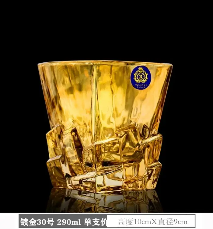 Verre à Thé Brandy à Grande Échelle de Style Européen, en Clip, à Dessin Or, Vin, Whisky, Bière