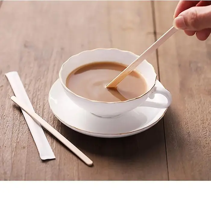 100 pièces café remuer bâtons jetables en bois agitateurs
