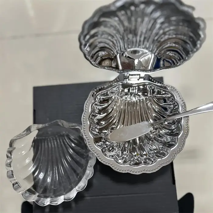 Assiette de fruits de coquille européenne en acier inoxydable