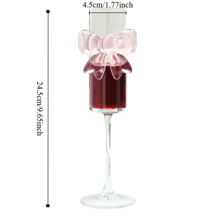 Verre à Champagne avec nœud rose clair