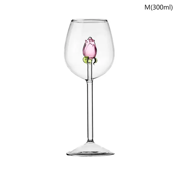 Verre Rose 3D créatif, verres à vin rouge et blanc intégrés