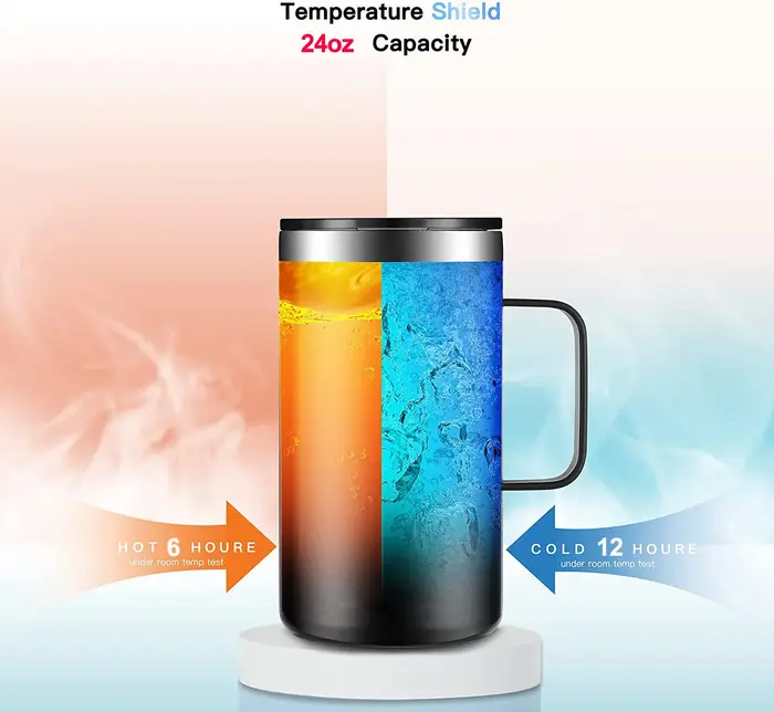 Tasse à café en acier inoxydable de 680ml