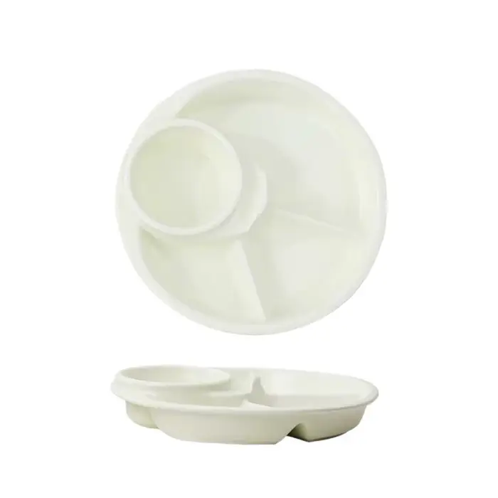 Assiette ronde à salade de fruits, plateau à tremper pour petit déjeuner, plats alimentaires, gâteau