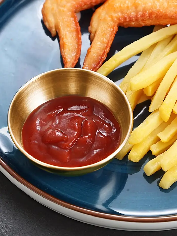 Plats à Sauce dorée en acier inoxydable
