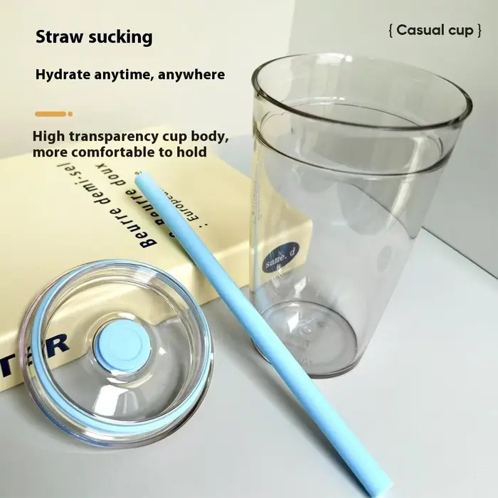 Tasse d'été en plastique avec paille de thé au lait de grande valeur de 450ML