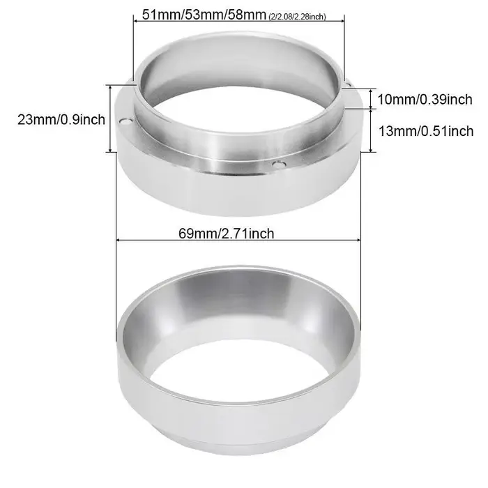 Anneau de dosage Intelligent en aluminium pour bol café en poudre expresso Barista outil pour 51//53/54/58MM profileur