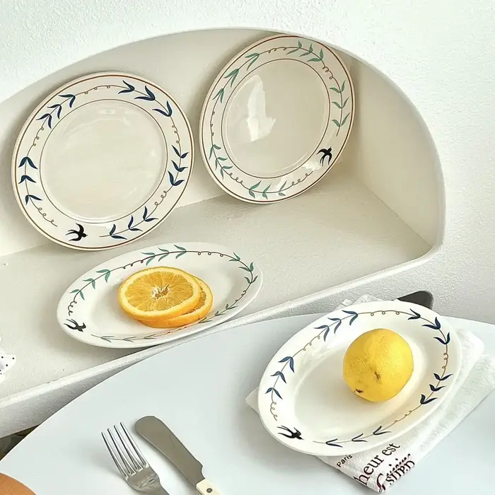 Assiette en céramique rétro japonaise