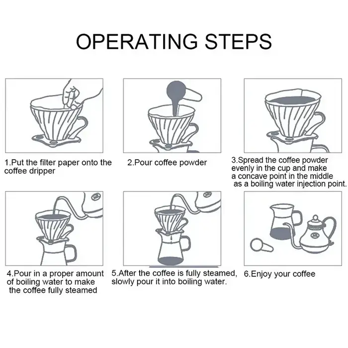 Goutteur de café en céramique style moteur, filtre goutte à goutte, tasse verser en continu sur la cafetière, support séparé pour 1-4 standardisation