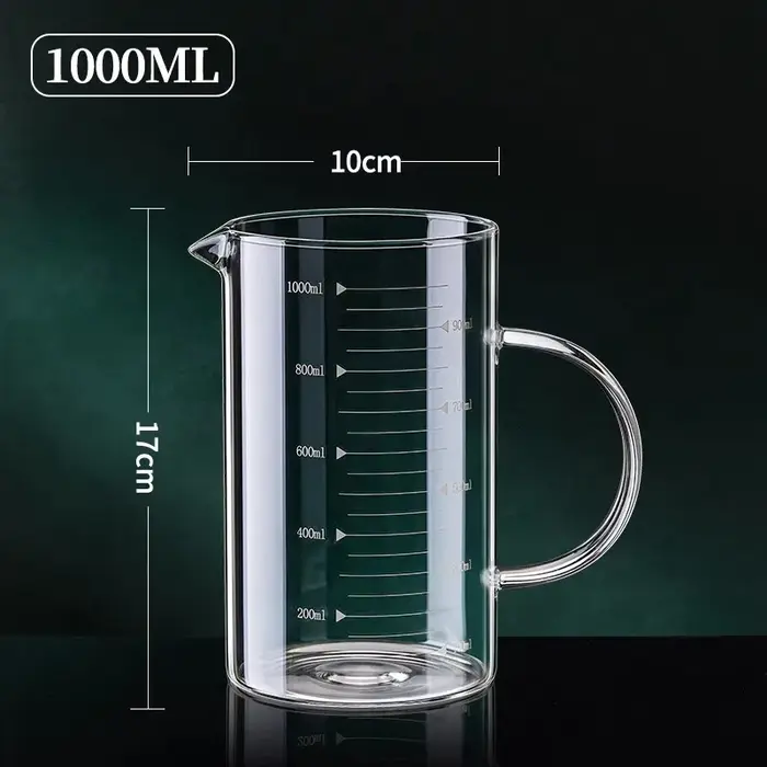 YWDL 1 pièce Tasse à mesurer en verre avec poignée