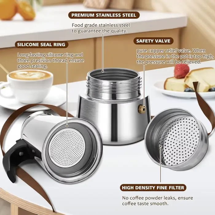 Cafetière Portable en acier inoxydable