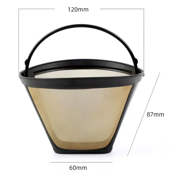 Filtre à café réutilisable, cône, pour cafetière, remplacement de cafetière, panier Permanent, accessoires pour café