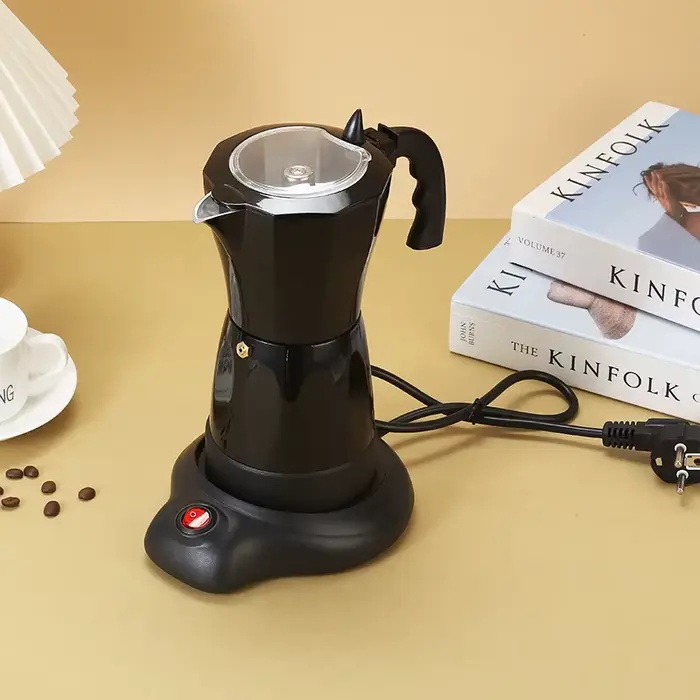 Cafetière électrique portable en aluminium de 300 ml/6 tasses, cafetière italienne rapide, percolate