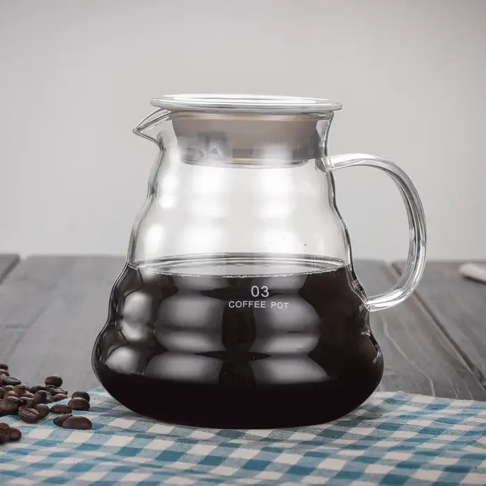 Cafetière en verre pour usage domestique O1/2/3 300/500/700ml, pot à expresso en verre pour infusion manuelle