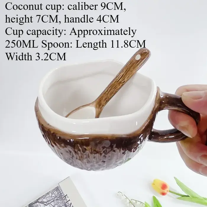 Tasse à noix de coco rétro pressée à la main