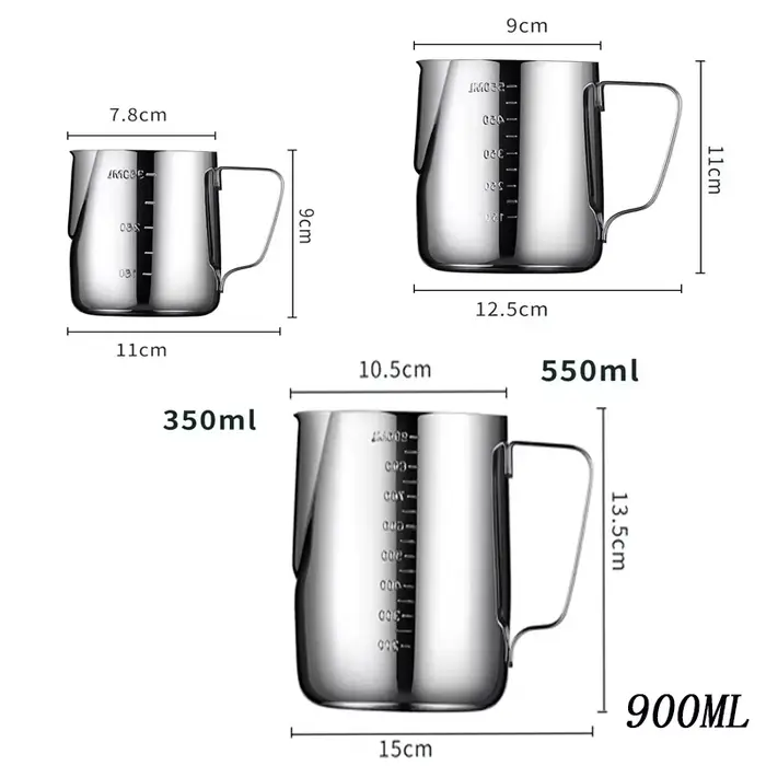 Pichet à café et lait en acier inoxydable