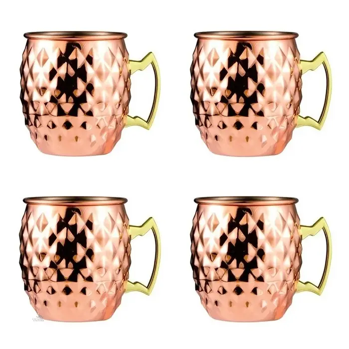 4 pièces 550ml Net moscou Mule cuivre tasses métal tasse