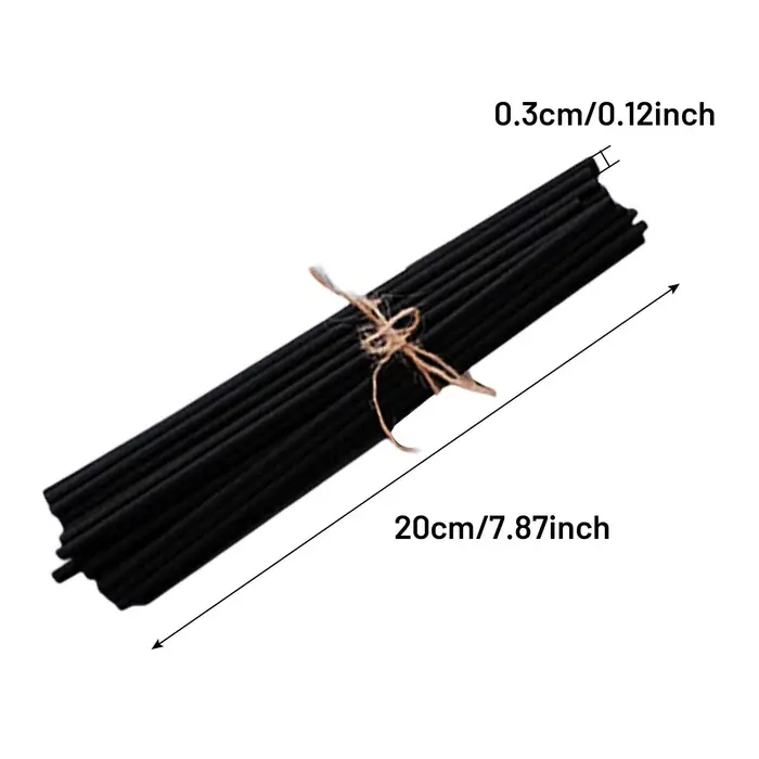 100 pièces bâtons de diffuseur de roseaux ensemble 3mm 8 pouces bâtons de diffuseur de roseau de fib