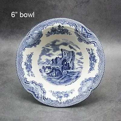 Queset de châteaux de Grande-Bretagne bleus, style européen, QueWare, assiette de petit déjeuner en
