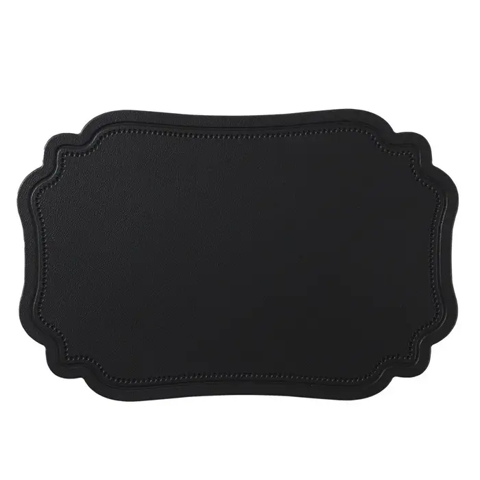 Ensemble de 4 dessous-de-plat rétro irréguliers, imperméables, lavables, en cuir PU, résistants aux 