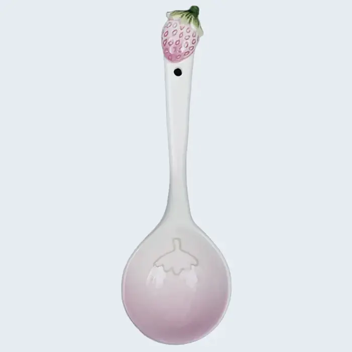 Vaisselle en céramique en Relief série fraise, cuillère à fraises pour boire de la soupe