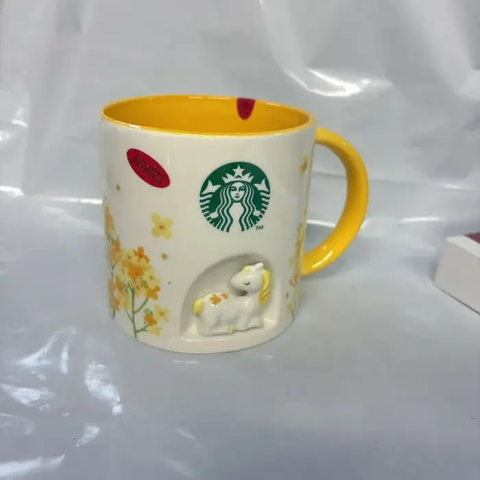  Mug en céramique Starbucks 355 ml avec figurine de poney 3D