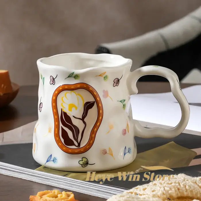 Tasse en céramique faite à la main en forme de fleur de rêve