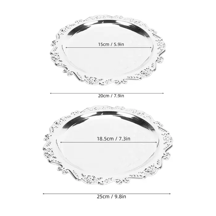 Plateau de service floral gravé 20/25 cm