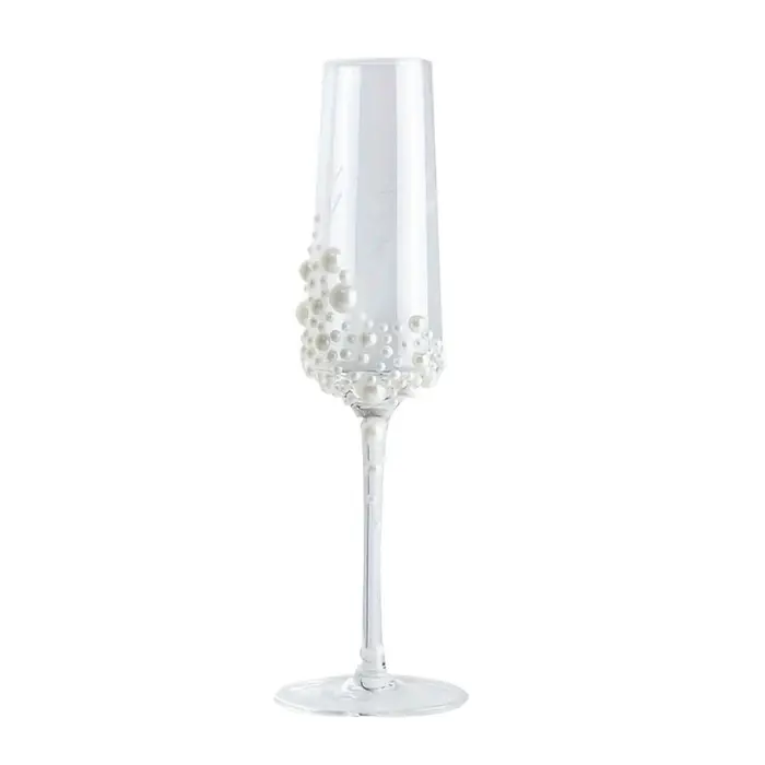 Verres en perles de cristal élégants pour Champagne, Design d'écriture transparente, gobelets en ver
