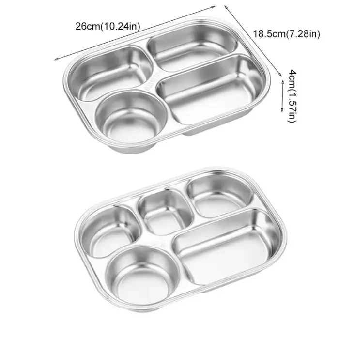Plateau à dîner divisé à 4/5 compartiments