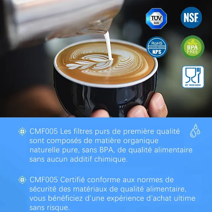 Cartouche de filtre à eau pour Machine à café CMF005