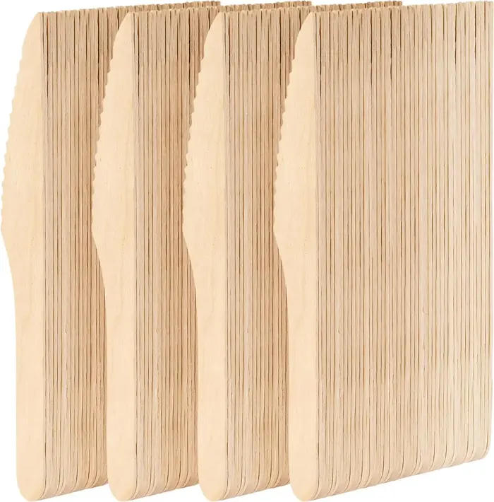 Couverts en bois jetables naturels 100% 16cm