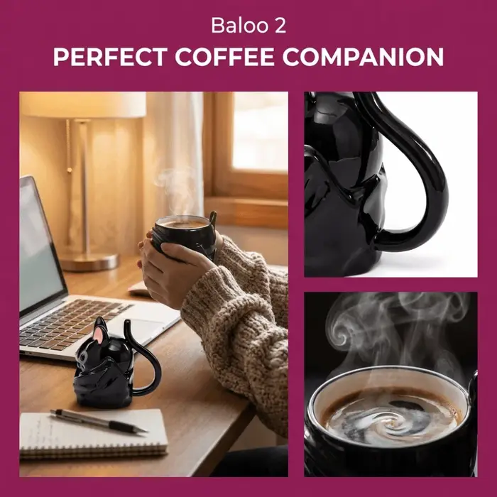 Tasse à café originale en forme de chauve-souris inversée