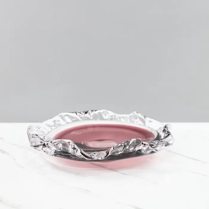 Plateau à fruits en verre plissé en forme de goutte d'eau, conteneur de rangement de bureau, plateau en verre gradué, plateaux décoratifs pour bijoux