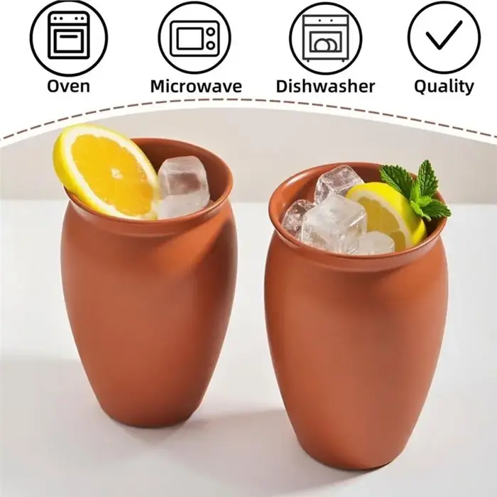 Lot de 6 verres à boire en argile ABMR